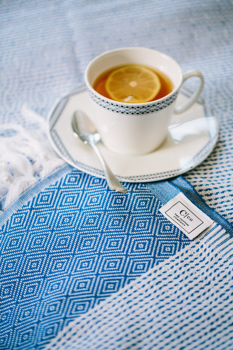 Turkish Towel - Dimanta Stripe Royal Blue