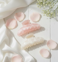 Marble Glitter Claw Clips - Pink and White - Set of 2