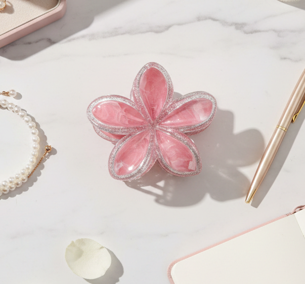 Pink and Silver Hairclip Moodco